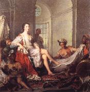 Jjean-Marc nattier Mademoiselle de Clermont at her Bath,Attended by Slaves Spain oil painting artist
